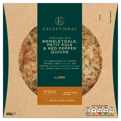 Exceptional by ASDA Exceptional Wensleydale, Petit Pois & Red Pepper Quiche 400g