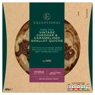 Exceptional by ASDA Exceptional Vintage Cheddar & Caramelised Shallot Quiche 400g
