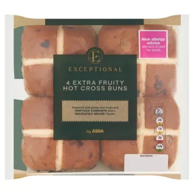 Exceptional by ASDA Exceptional by ASDA 4 Extra Fruity Hot Cross Buns