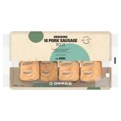 ASDA Snacking Pork Sausage Rolls 16 x 30g (480g)