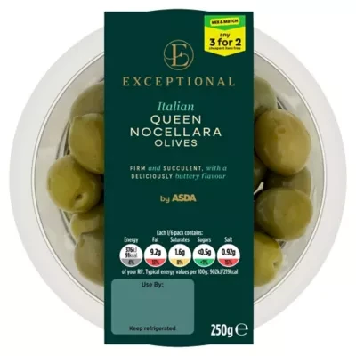 Exceptional by ASDA Italian Queen Nocellara Olives 250g