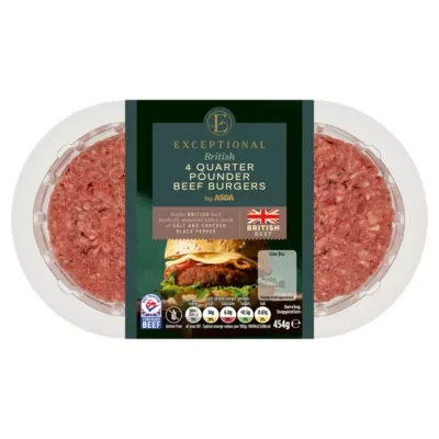 Exceptional by ASDA Exceptional by ASDA 4 British Quarter Pounder Beef Burgers 454g