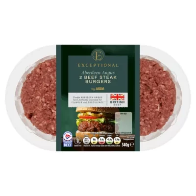Exceptional by ASDA Exceptional by ASDA 2 Aberdeen Angus Beef Steak Burgers 340g