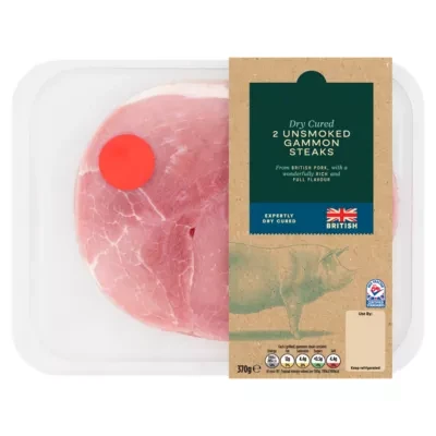 ASDA 2 Unsmoked Gammon Steaks 370g