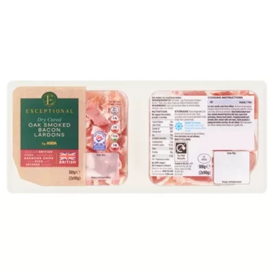 Exceptional by ASDA Exceptional Dry Cured Oak Smoked Bacon Lardons 2 x 90g (180g)