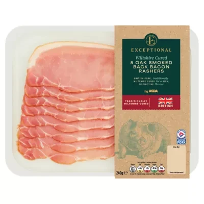 Exceptional by ASDA Exceptional 8 Oak Smoked Back Bacon Rashers 240g