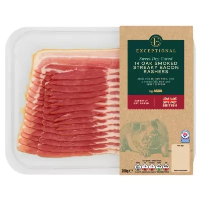Exceptional by ASDA Exceptional 14 Oak Smoked Streaky Bacon Rashers 200g