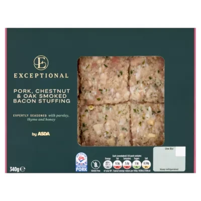 Exceptional by ASDA Exceptional Pork, Chestnut & Oak Smoked Bacon Stuffing 340g