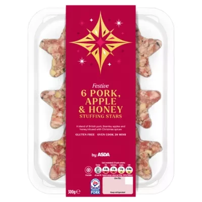 ASDA Festive 6 Pork, Apple & Honey Stuffing Stars 300g