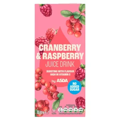 ASDA Cranberry & Raspberry Juice Drink 1 Litre