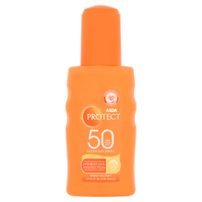 ASDA Protect by  High SPF 50 Clear Sun Spray 200ml