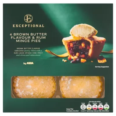 Exceptional by ASDA Exceptional 4 Brown Butter Flavour & Rum Mince Pies