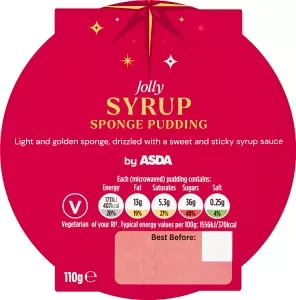 ASDA The Bakery Jolly Syrup Sponge Pudding 110g