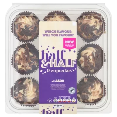 ASDA The Bakery at  Half & Half 9 Cupcakes