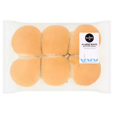 The BAKERY at ASDA The Bakery at  6 Large White Batched Rolls