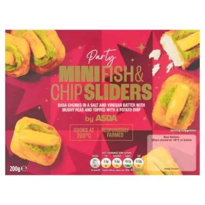 ASDA Party Mini Fish & Chip Sliders 200g