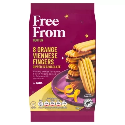 Free From by ASDA 8 Orange Viennese Fingers Dipped in Chocolate 120g