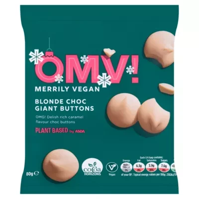 OMV! Deliciously Vegan Plant Based by  OMV! Blonde Choc Giant Buttons 80g