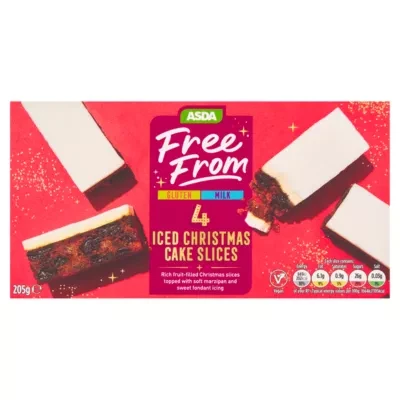 ASDA Free From Free From by  4 Christmas Cake Slices 205g