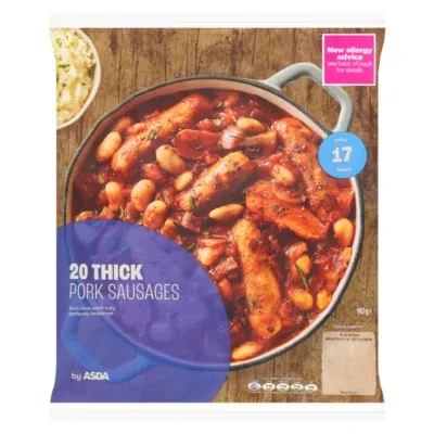 ASDA 20 Thick Pork Sausages 907g