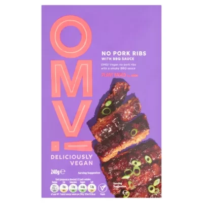 OMV! Deliciously Vegan Plant Based OMV! No Pork Ribs with BBQ Sauce 240g