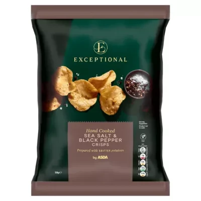 Exceptional by Asda Hand Cooked Sea Salt & Black Pepper Crisps 150g