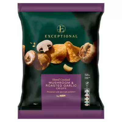 ASDA Hand Cooked Mushroom & Roasted Garlic Crisps 150g