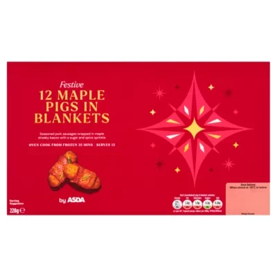 ASDA Festive 12 Maple Pigs in Blankets 228g