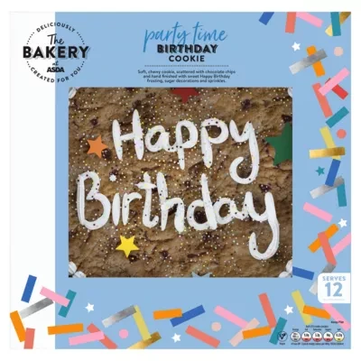 The BAKERY at ASDA The Bakery Party Time Birthday Cookie