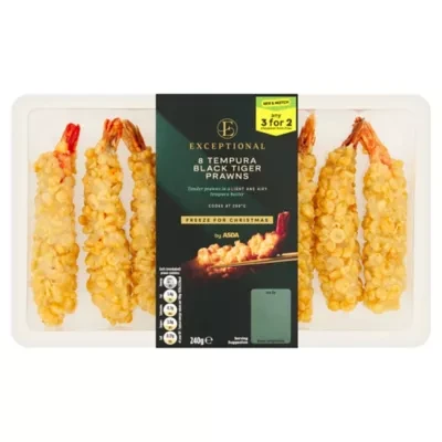Exceptional by ASDA Exceptional by  8 Tempura Black Tiger Prawns 240g