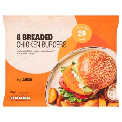 ASDA 8 Breaded Chicken Burgers 456g