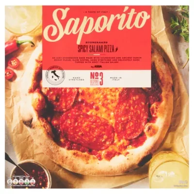 ASDA Saporito Stonebaked Spicy Salami Pizza 370g