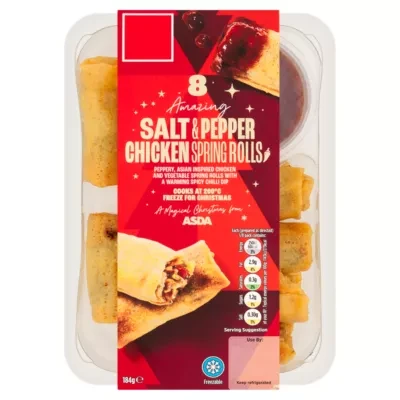 ASDA 8 Magical Salt & Pepper Chicken Spring Rolls with Sweet & Sour Dip 184g