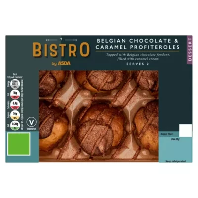 Bistro by ASDA Bistro Belgian Chocolate & Caramel Profiteroles