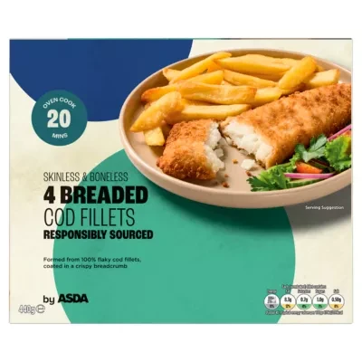 ASDA 4 Breaded Cod Fillets 440g