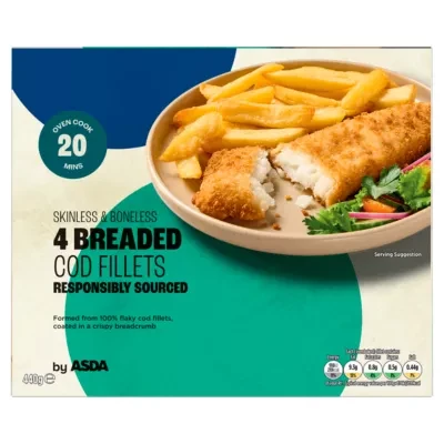 ASDA 4 Breaded Cod Fillets 440g