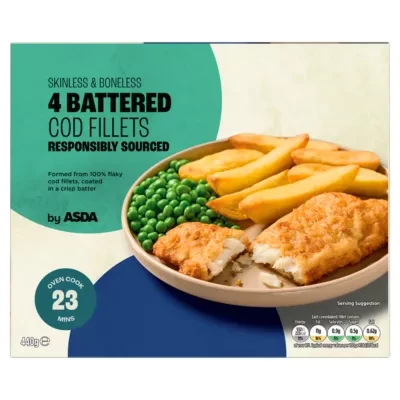 ASDA 4 Battered Cod Fillets 440g