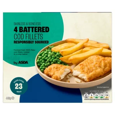 ASDA 4 Battered Cod Fillets 440g