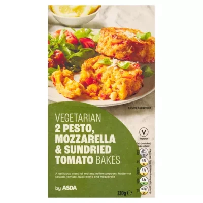 ASDA ASDA 2 Vegetarian Pesto Mozzarella & Sundried Tomato Bakes 220g