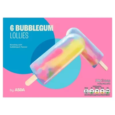 ASDA Bubblegum Lollies 6 x 51g (306g)