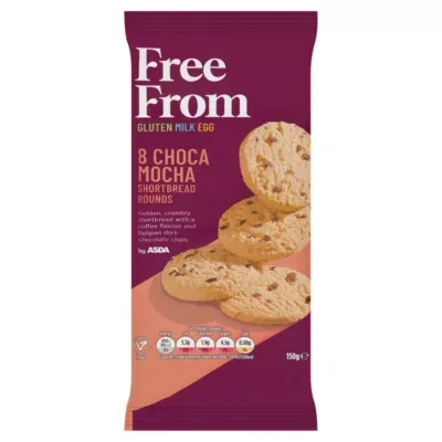 ASDA Free From Free From by  8 Choca Mocha Shortbread Rounds 150g