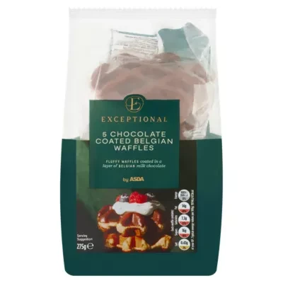Exceptional by ASDA Exceptional by  5 Chocolate Coated Belgian Waffles 275g