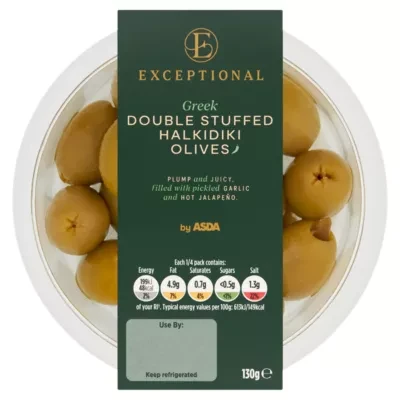 Exceptional by ASDA Exceptional by  Greek Double Stuffed Halkidiki Olives 130g