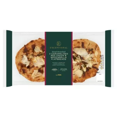 Exceptional by ASDA 2 Caramelised Red Onion & Mozzarella Flatbreads 220g