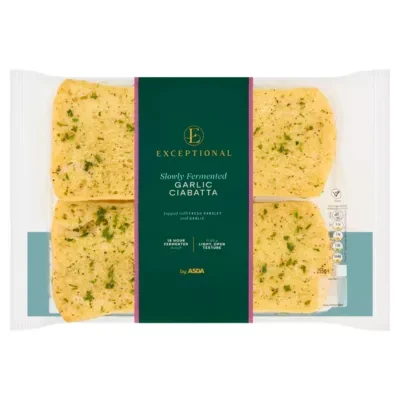Exceptional by ASDA Exceptional by  Slowly Fermented Garlic Ciabatta 255g
