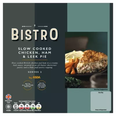 Bistro by ASDA Bistro by  Slow Cooked Chicken, Ham & Leek Pie 500g