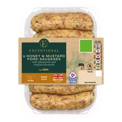 Exceptional by ASDA Exceptional by ASDA 6 Honey & Mustard Pork Sausages 400g
