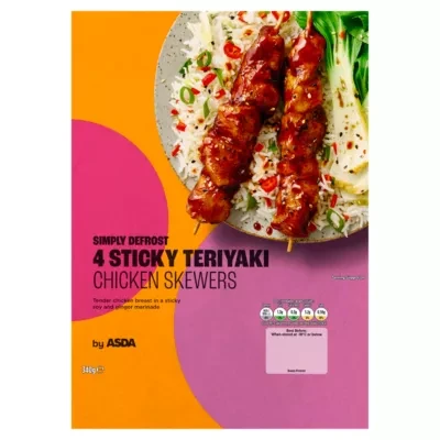 ASDA ASDA 4 Sticky Teriyaki Chicken Skewers 340g