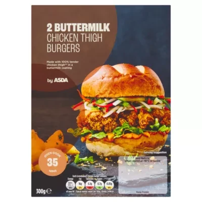 ASDA ASDA 2 Buttermilk Chicken Thigh Burgers 300g