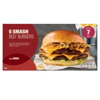 ASDA 6 SMASH BEEF BURGERS by ASDA 510g